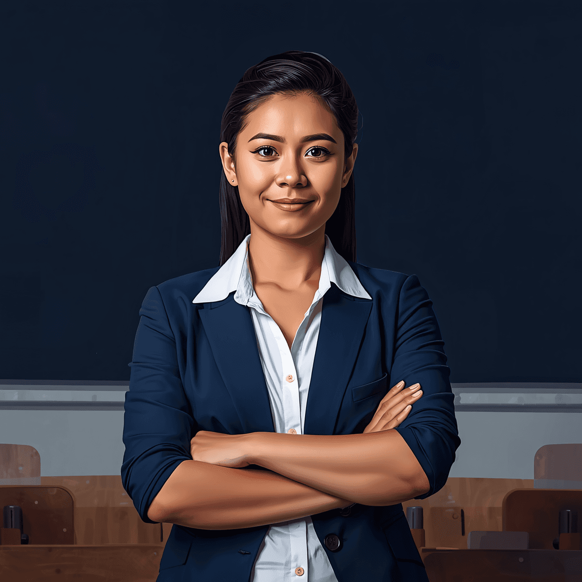 Filipino teacher standing confidently in classroom for LET professional education reviewer Philippines 2026